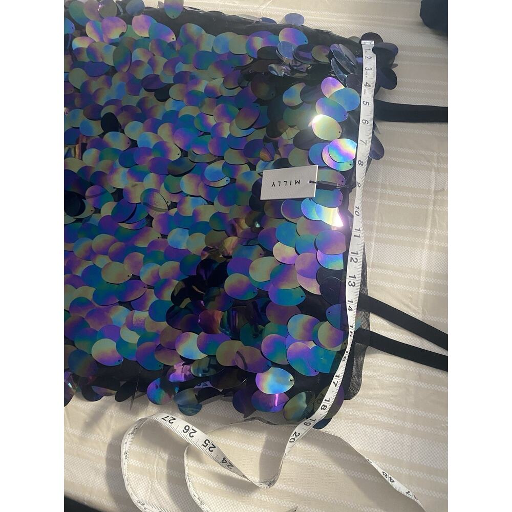 Milly Black Iridescent Sequin Mini Dress - Picture 9 of 11
